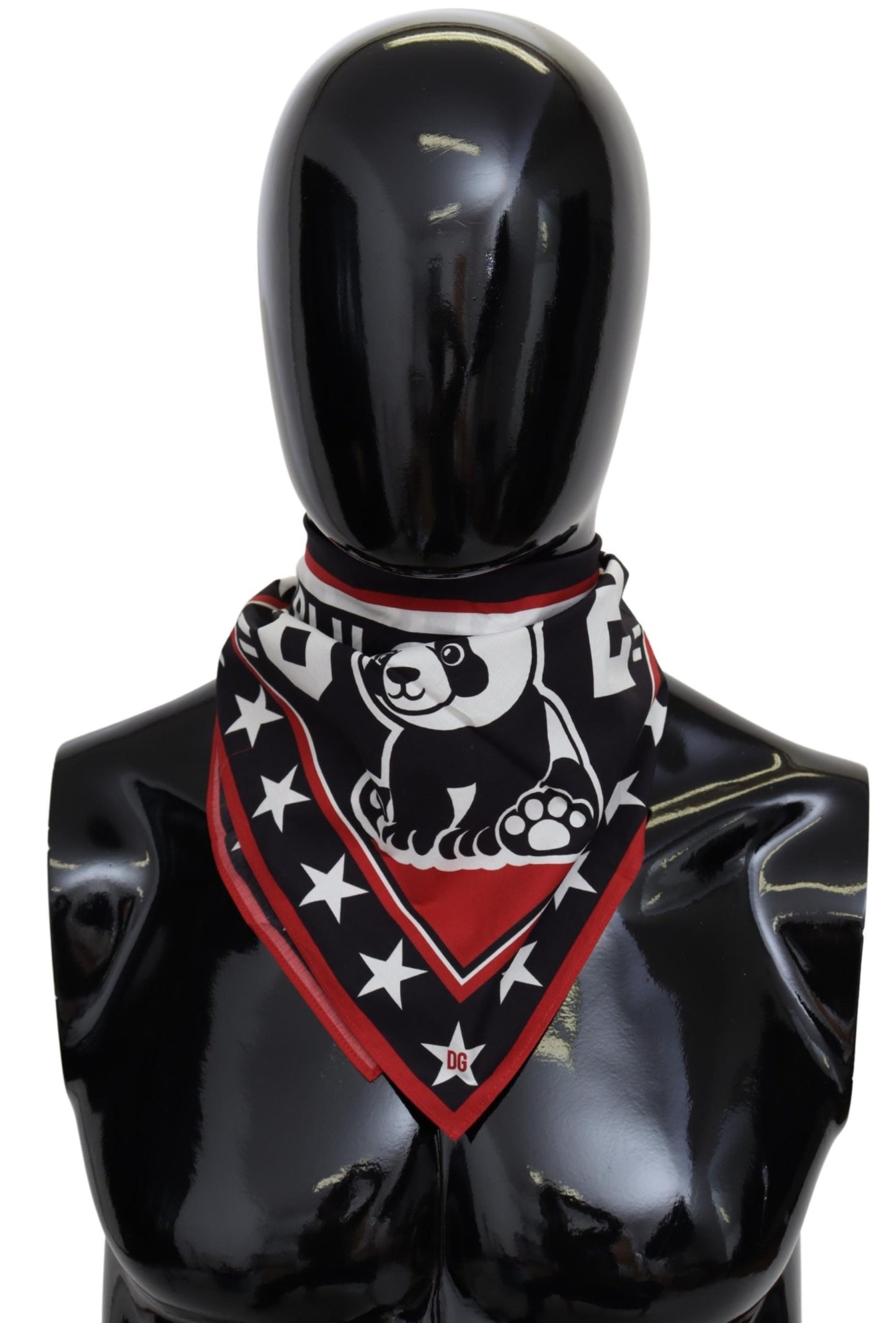 Schwarzer roter Panda Square Bandana Baumwollschal