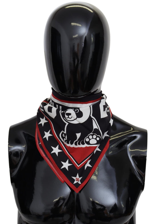 Schwarzer roter Panda Square Bandana Baumwollschal