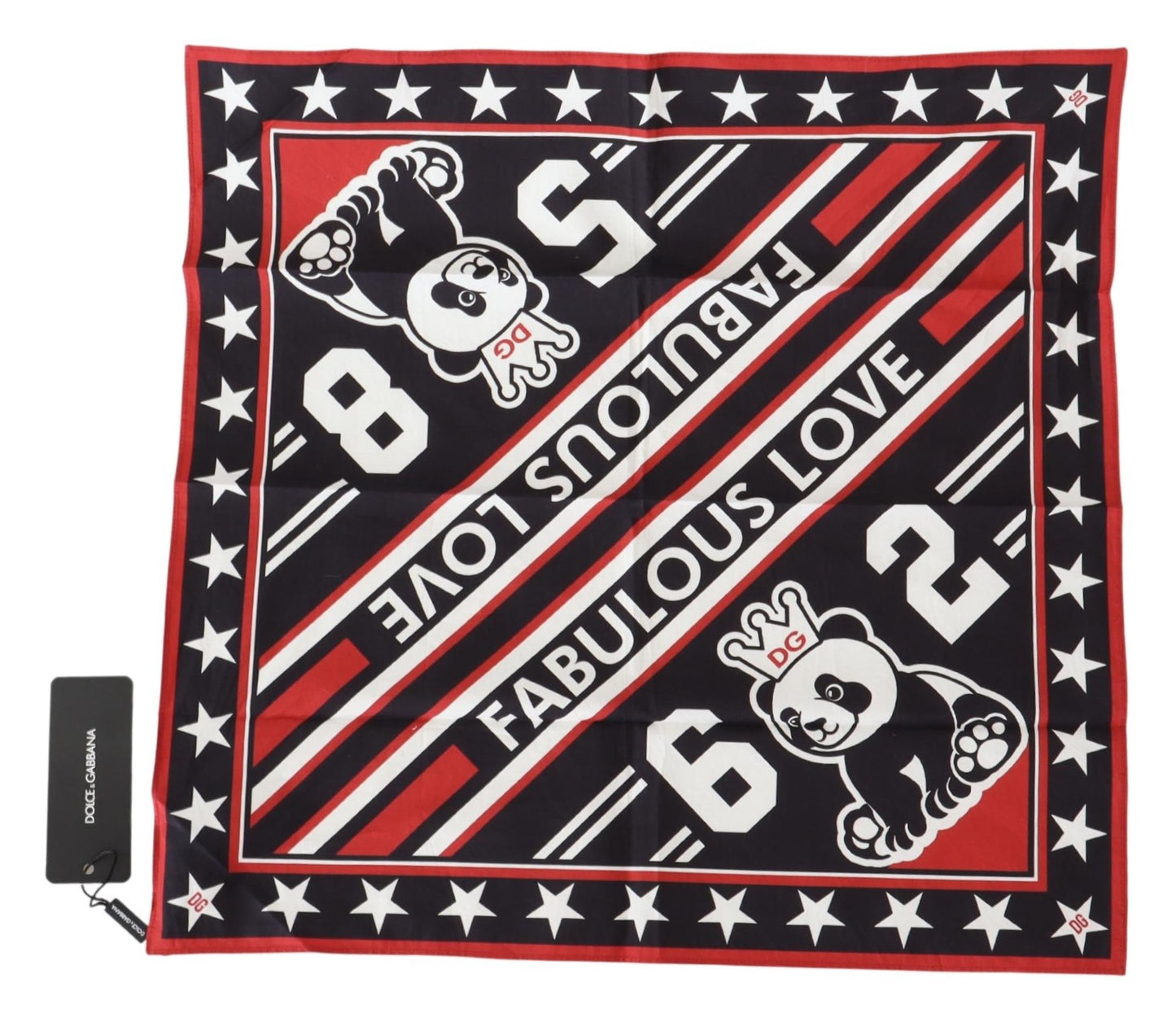 Schwarzer roter Panda Square Bandana Baumwollschal