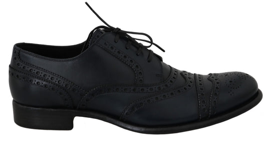 Dunkelblaue Leder Wingtip Oxford Dress Schuhe