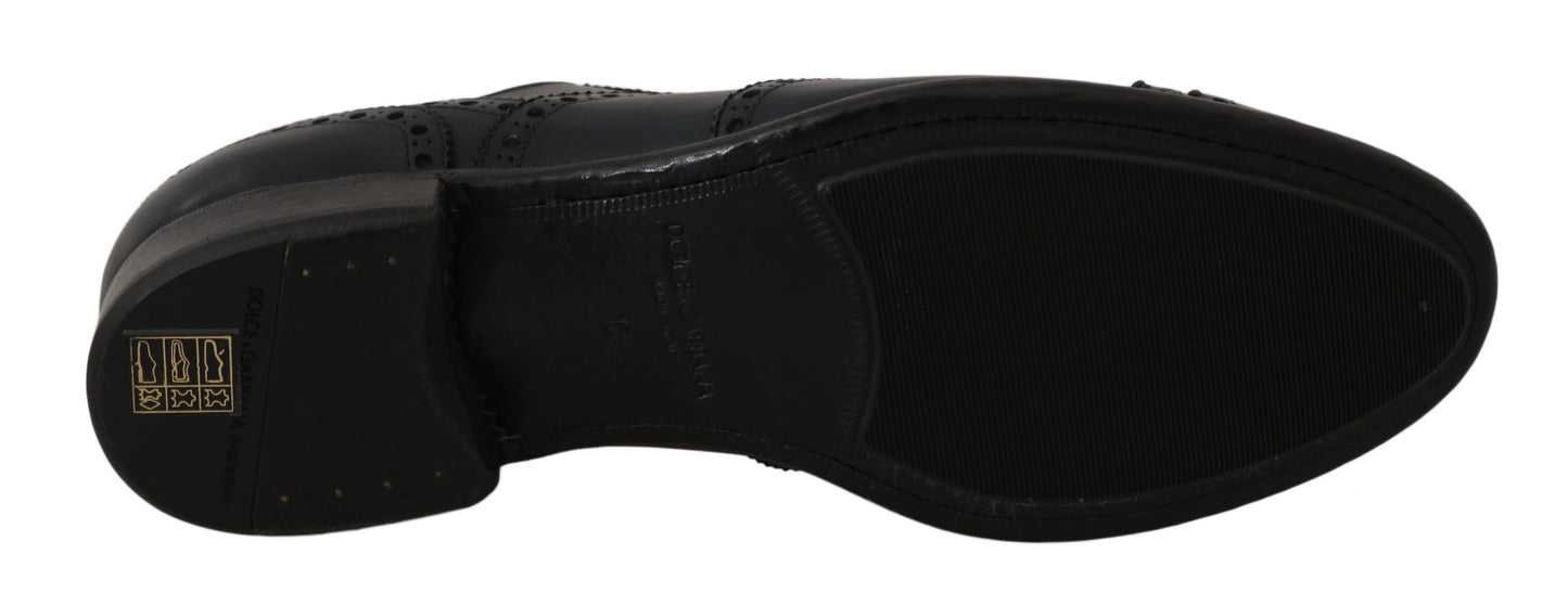 Dunkelblaue Leder Wingtip Oxford Dress Schuhe