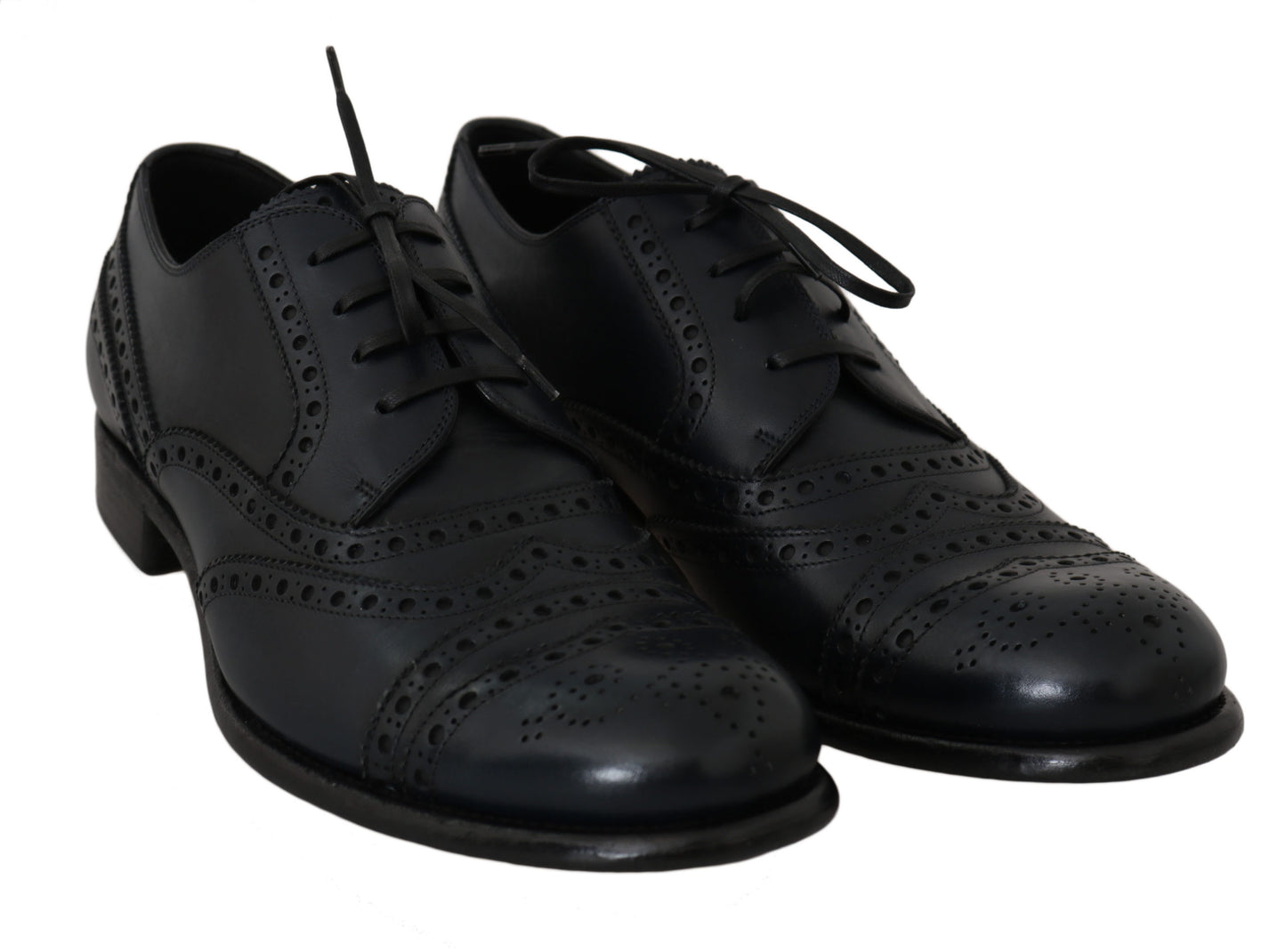 Dunkelblaue Leder Wingtip Oxford Dress Schuhe