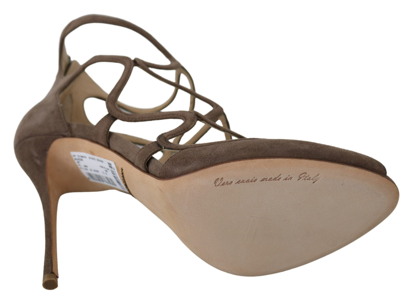 Beige Wildleder Stiletto Heels Pumps Schuhe