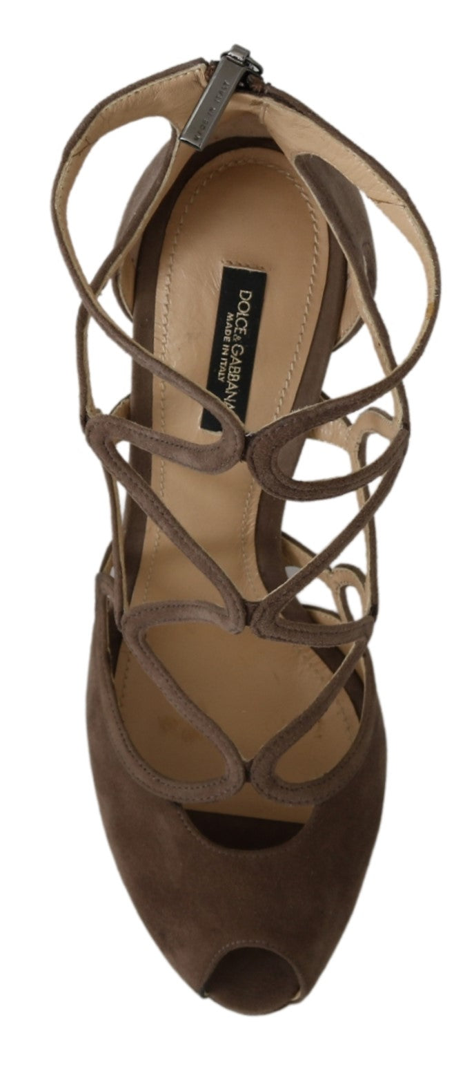 Beige Wildleder Stiletto Heels Pumps Schuhe