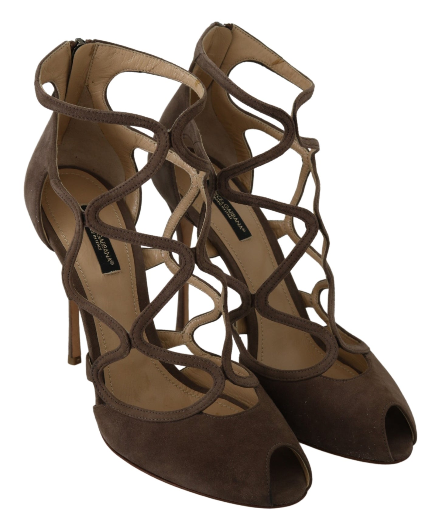 Beige Wildleder Stiletto Heels Pumps Schuhe