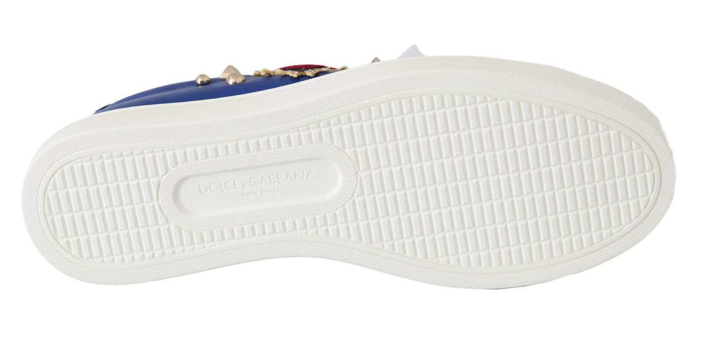 Blau Leder Gold Rot Herz Schuhe Turnschuhe