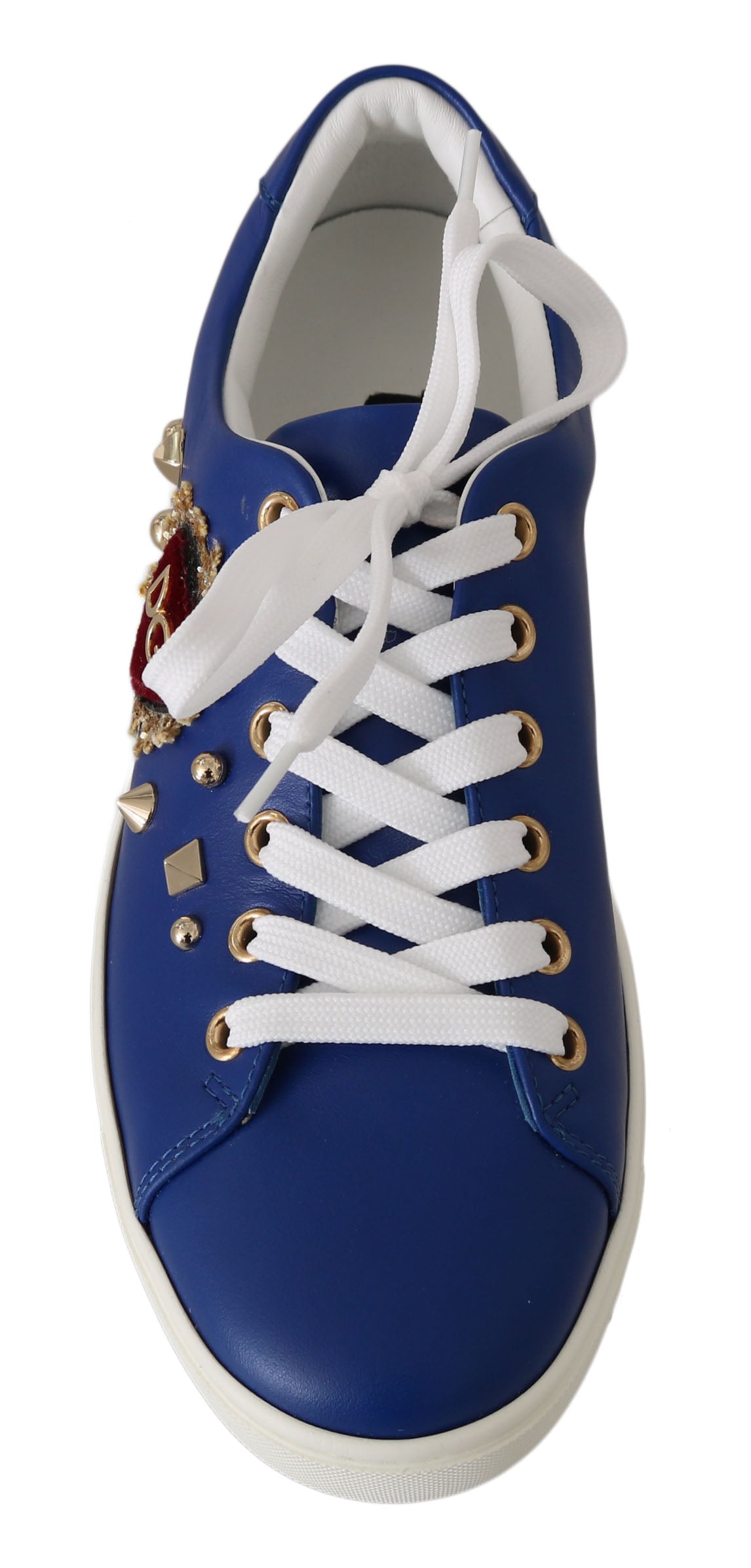 Blau Leder Gold Rot Herz Schuhe Turnschuhe