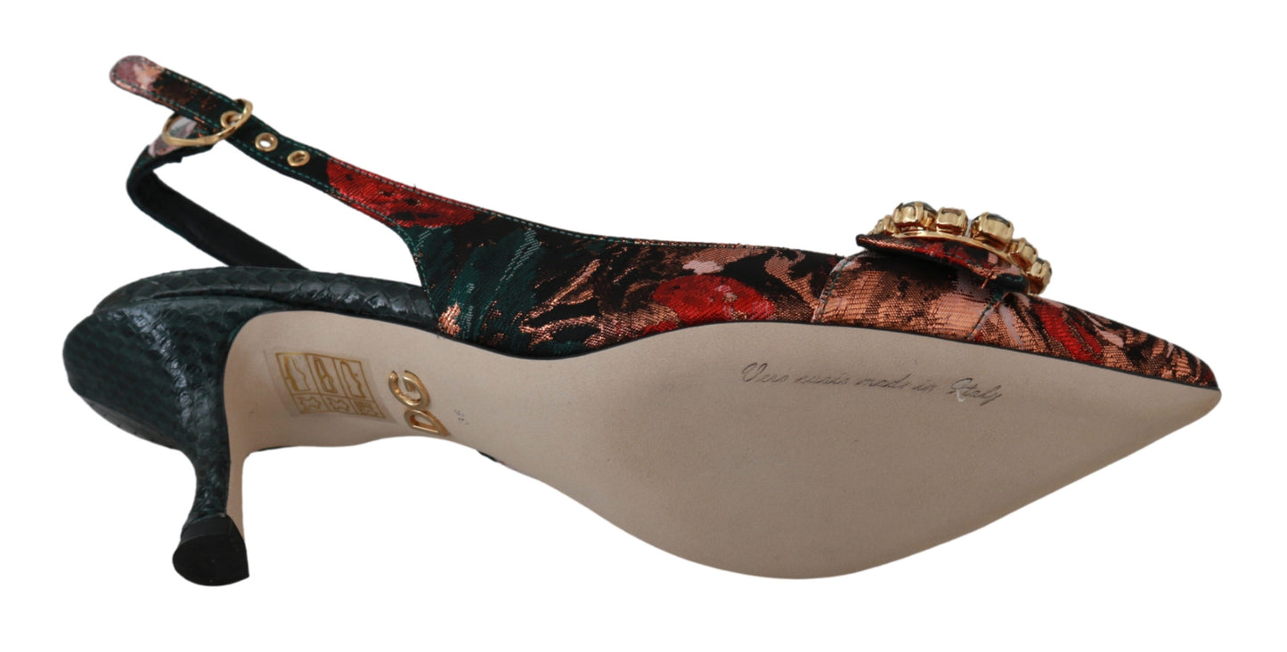 Slingbacks Multicolor Crystal Heels Schuhe