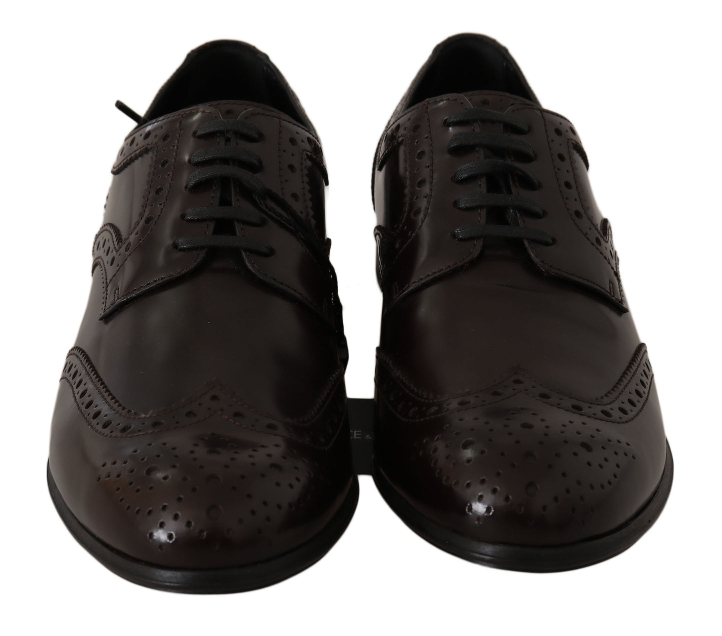 Braune Leder Broques Oxford Wingtip Schuhe
