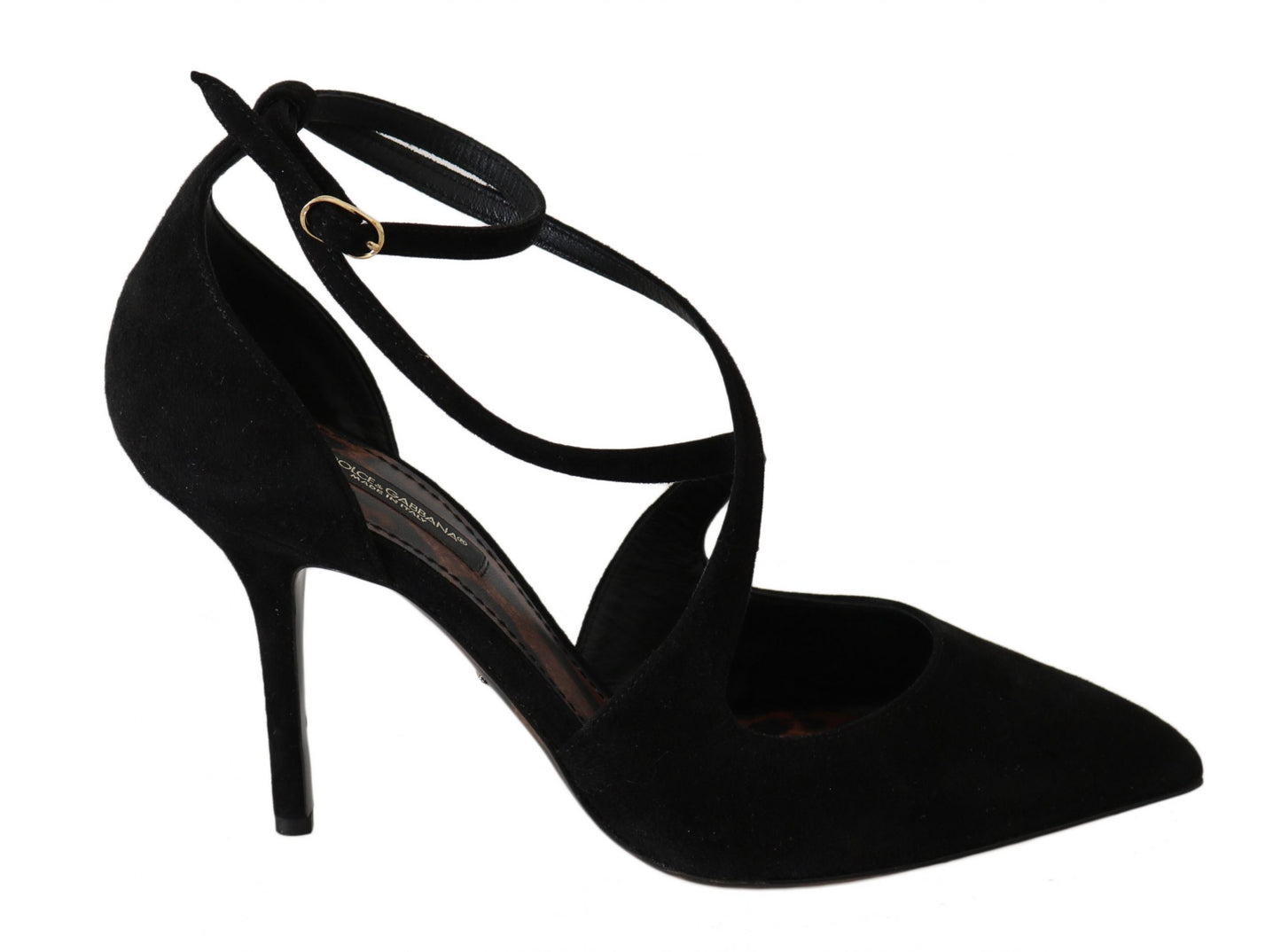 Schwarzes Wildleder Riemchen Pumps Heels