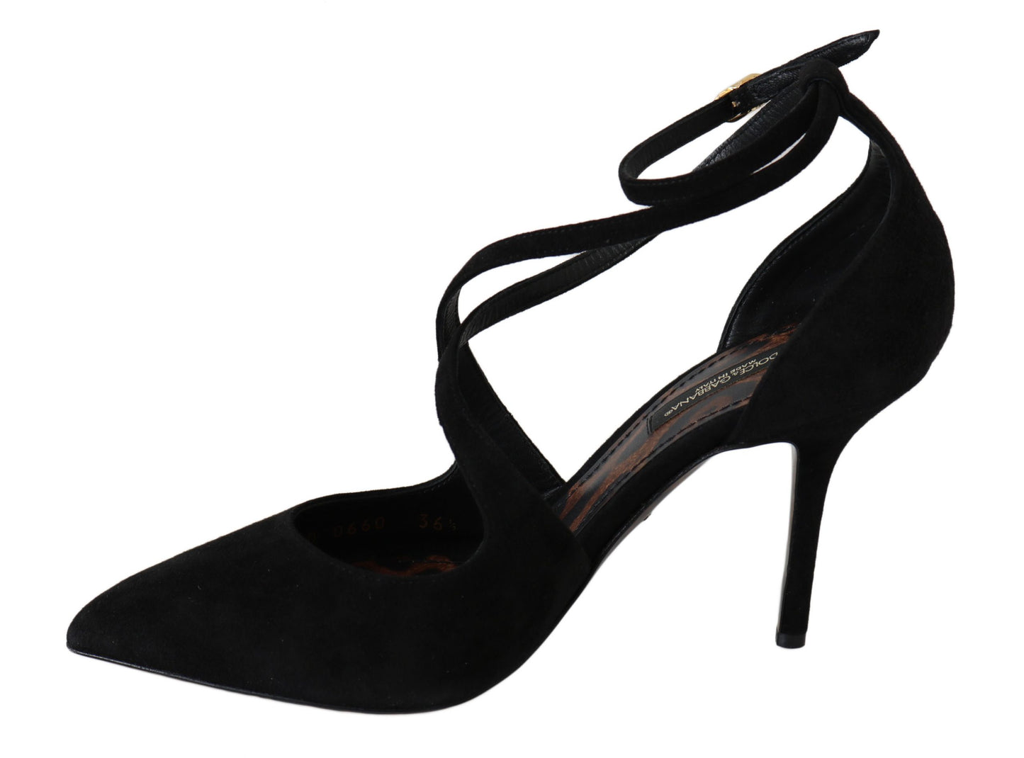 Schwarzes Wildleder Riemchen Pumps Heels