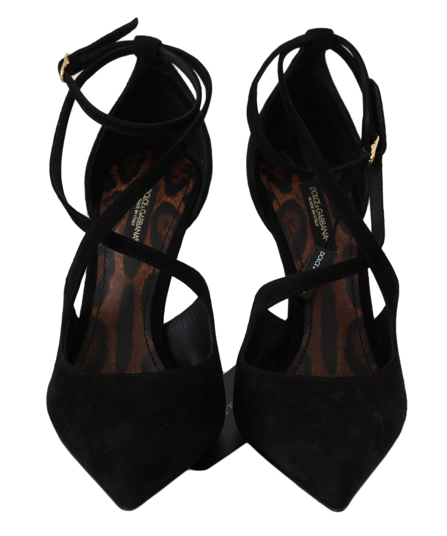 Schwarzes Wildleder Riemchen Pumps Heels