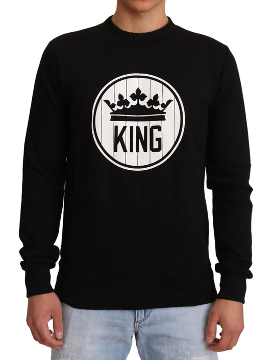 Schwarzer Crown King Pullover aus Baumwolle
