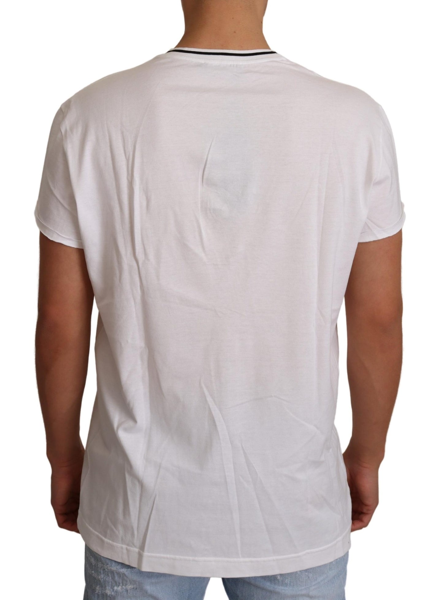 Weißes Herz Hingabe Baumwoll-T-Shirt