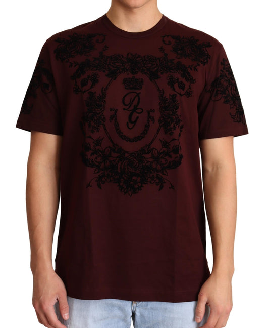 Blaues Royal Crown Kurzarm Herren Baumwoll-T-Shirt