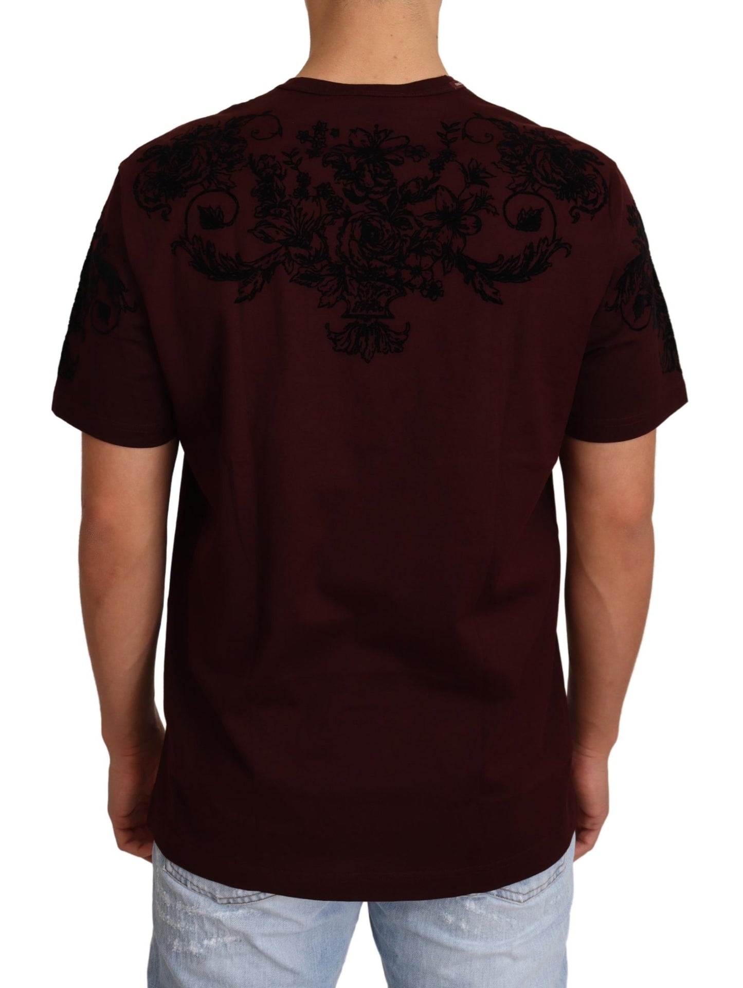 Blaues Royal Crown Kurzarm Herren Baumwoll-T-Shirt