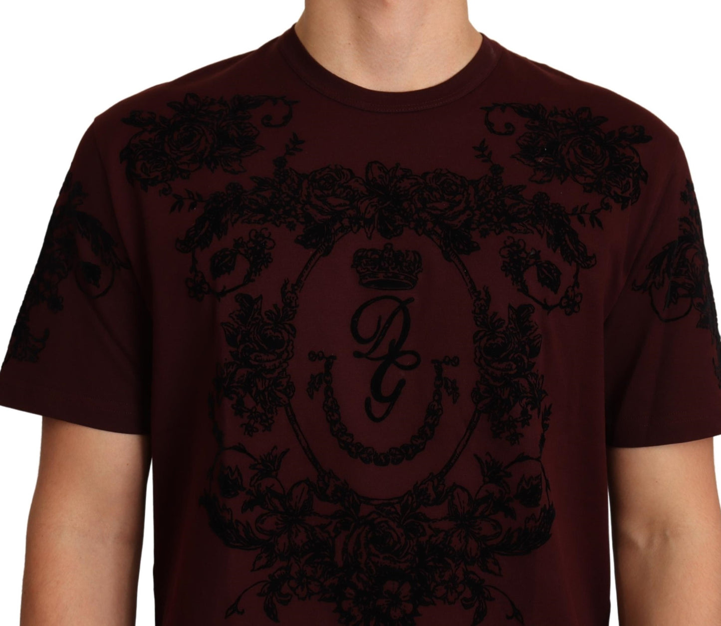 Blaues Royal Crown Kurzarm Herren Baumwoll-T-Shirt