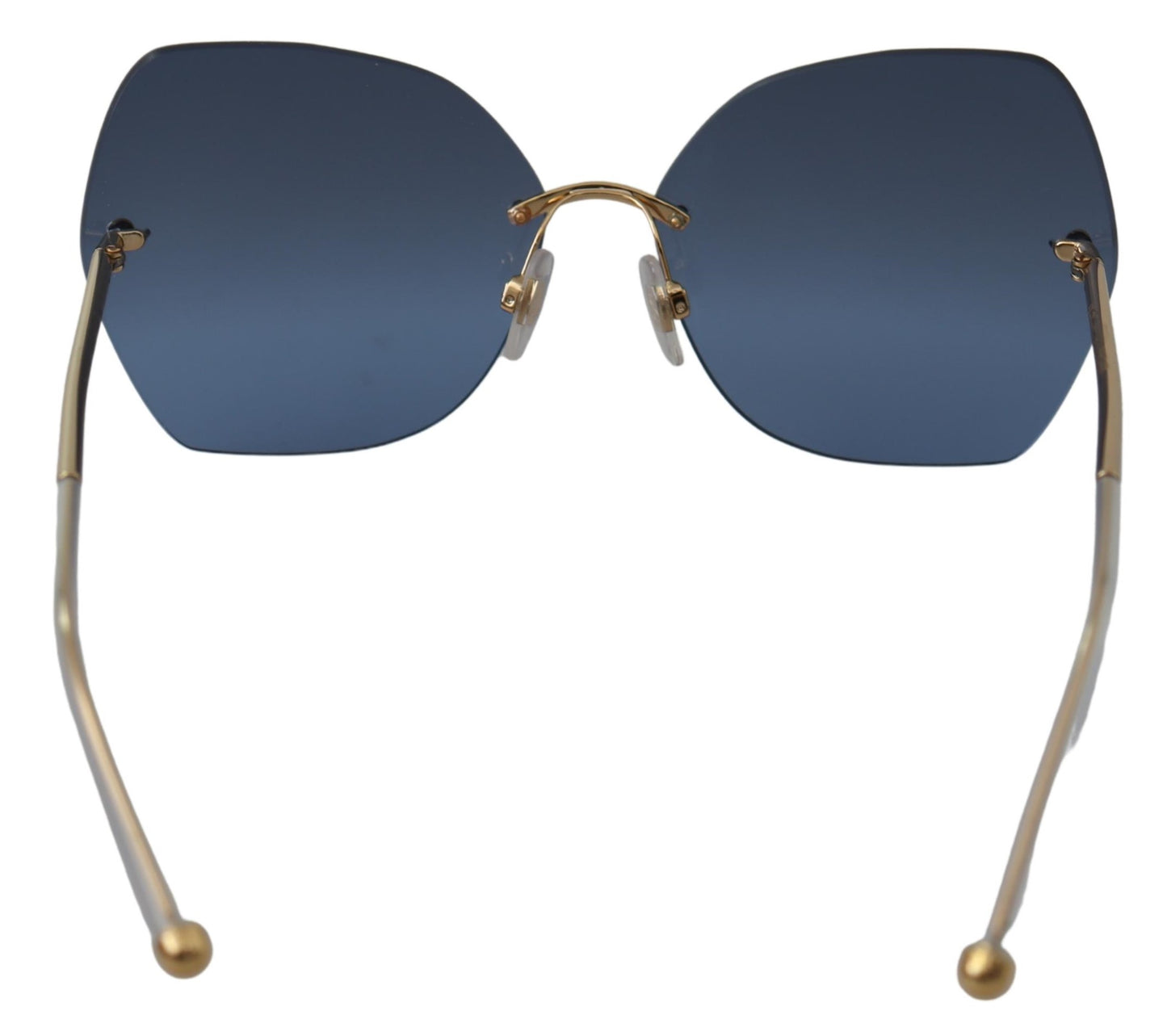 Blau Spiegel Gold Gradient Frauen Sonnenbrille