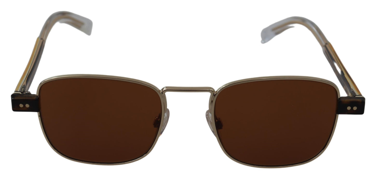 Braun Metall Rechteckig Damen DG2222 Sonnenbrille