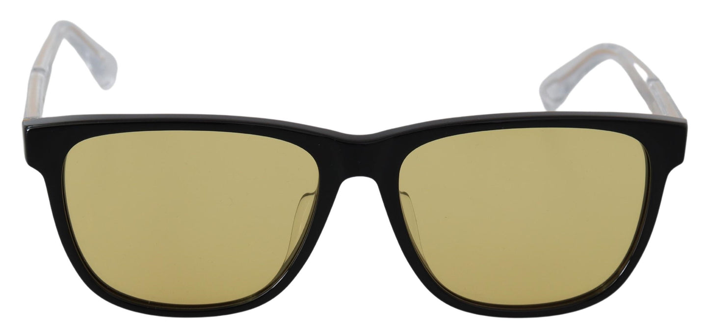 Schwarzer Rahmen DL0330-D 01E 57 Gelb Transparente Gläser Sonnenbrille