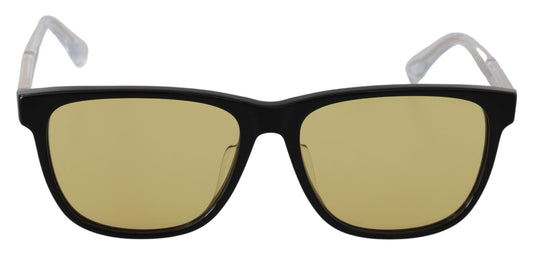 Schwarzer Rahmen DL0330-D 01E 57 Gelb Transparente Gläser Sonnenbrille