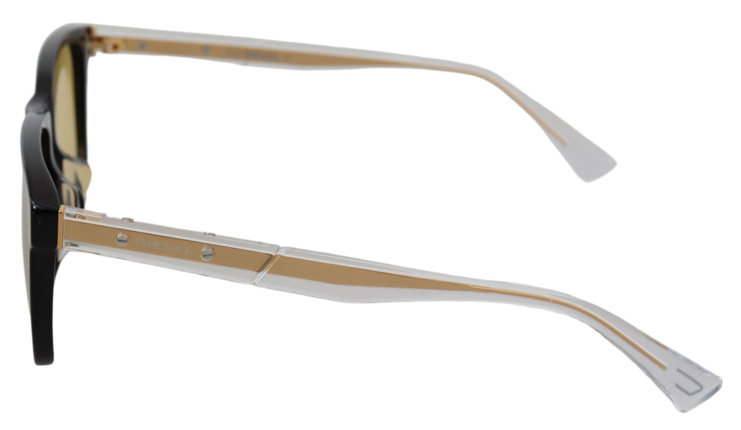 Schwarzer Rahmen DL0330-D 01E 57 Gelb Transparente Gläser Sonnenbrille
