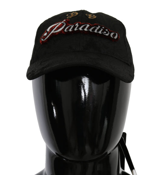Schwarzer Paradiso Patch Baseballkappe Polyester Hut