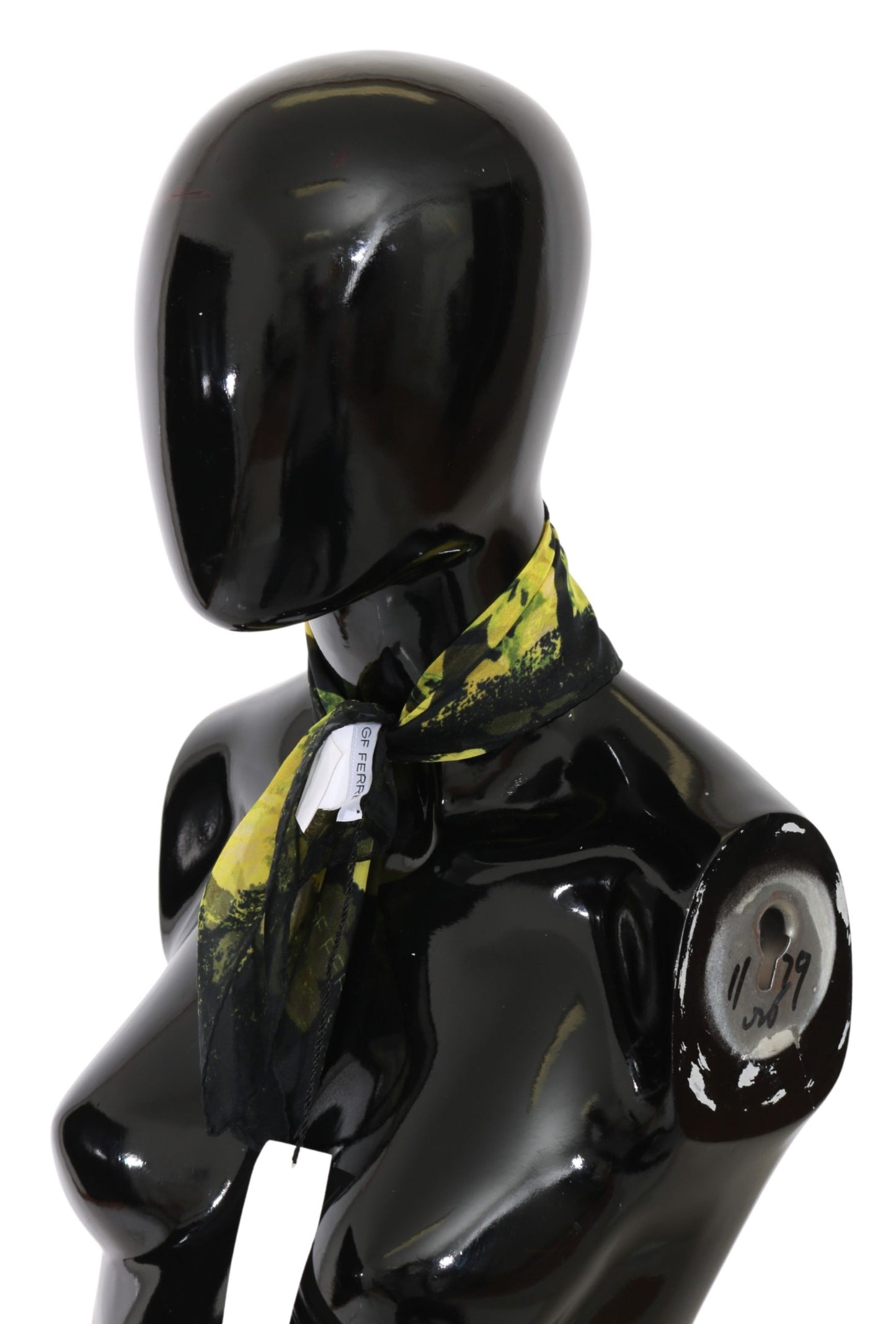 Schwarzes Floral Print Bandana Foulard Seidenschal