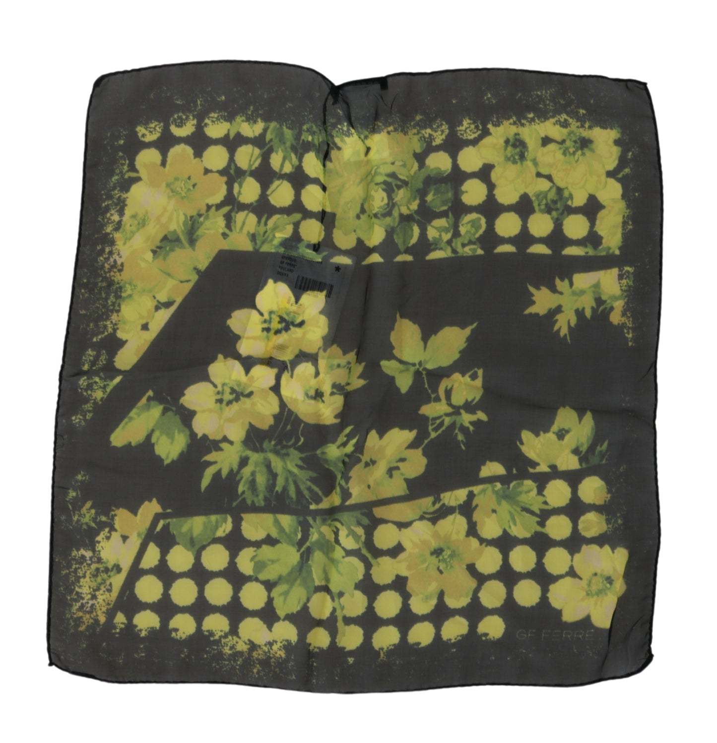 Schwarzes Floral Print Bandana Foulard Seidenschal