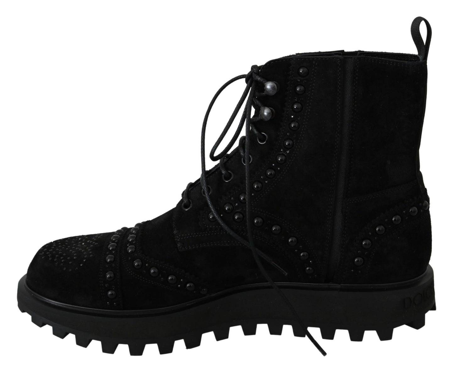 Schwarze Wildleder Nietenstiefel Schuhe mit Reißverschluss