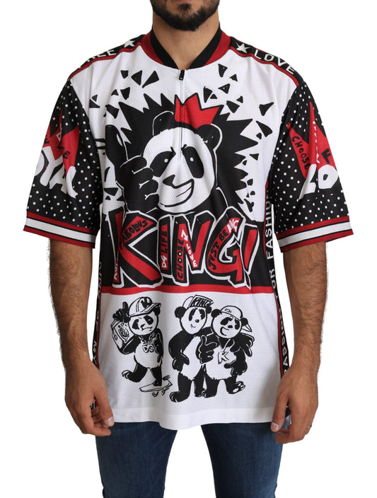 Weißes King Panda Top Polyester Herren-T-Shirt