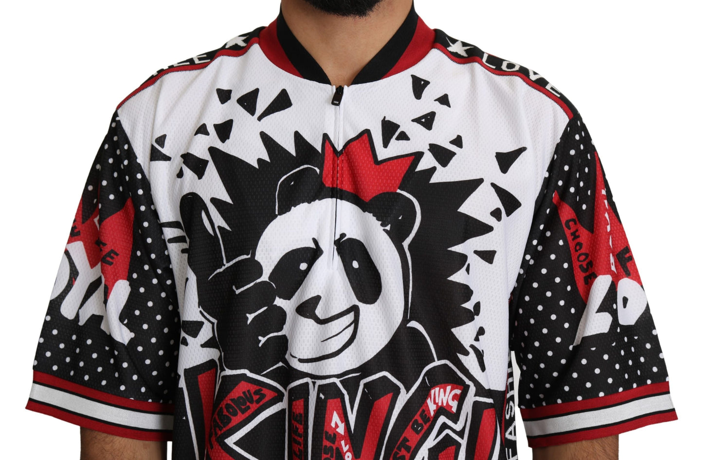 Weißes King Panda Top Polyester Herren-T-Shirt