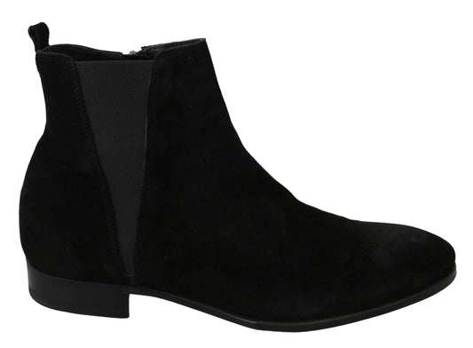 Schwarze Wildleder Chelsea Boots Schuhe