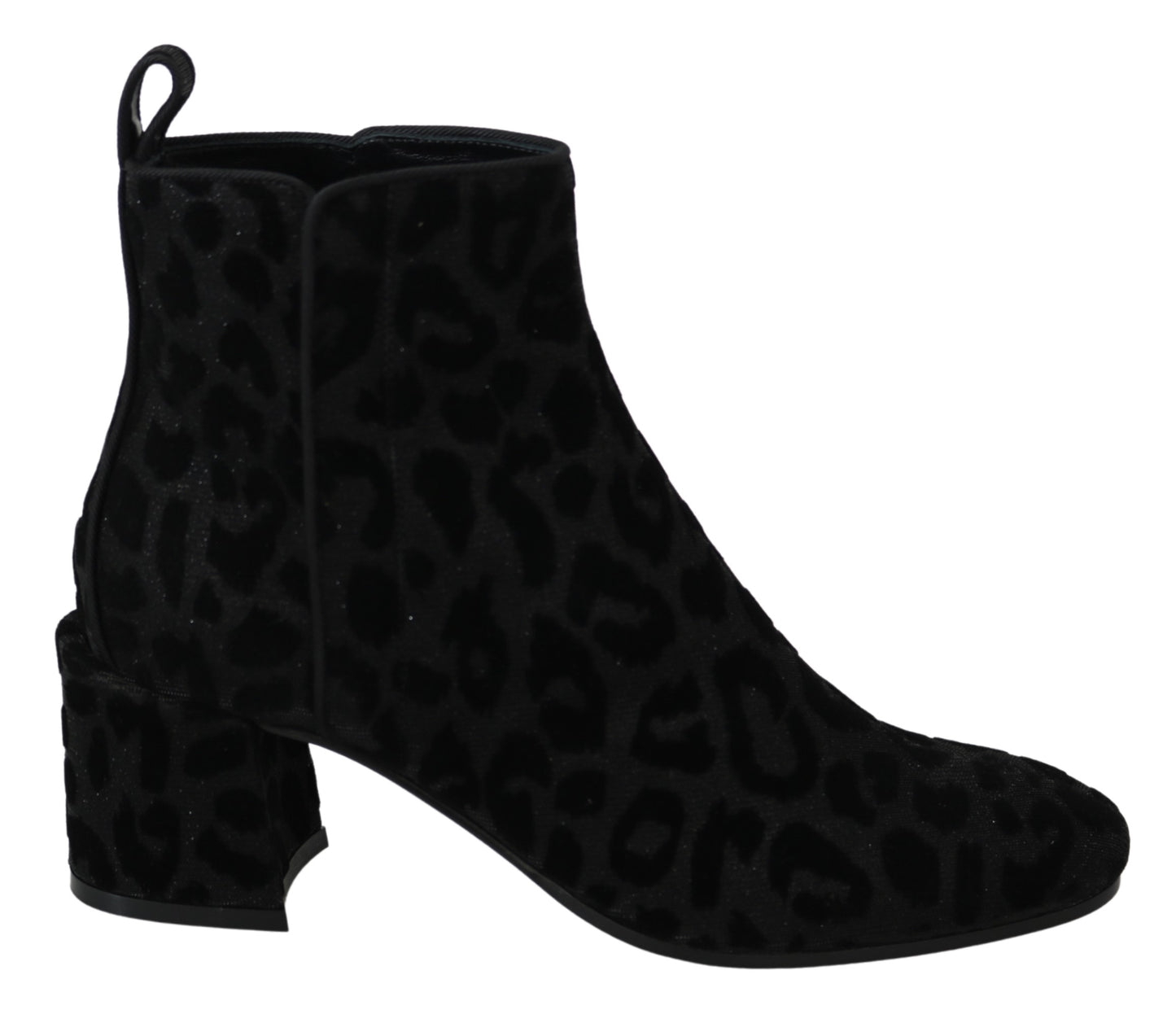 Schwarzer Leopard Kurze Stiefel Schuhe mit Reißverschluss