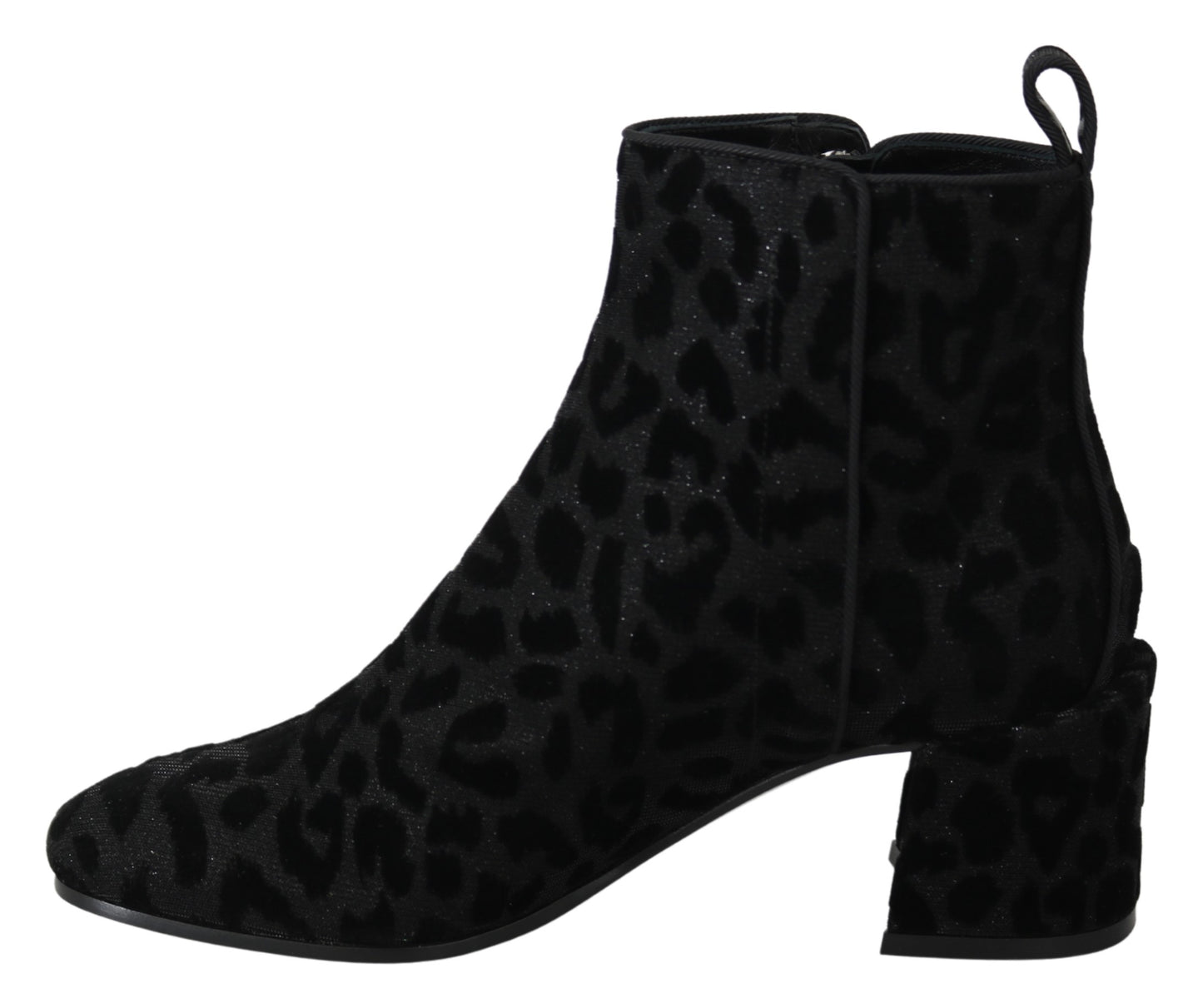 Schwarzer Leopard Kurze Stiefel Schuhe mit Reißverschluss