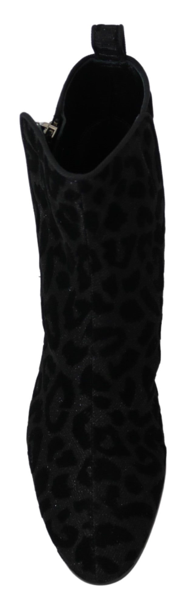 Schwarzer Leopard Kurze Stiefel Schuhe mit Reißverschluss