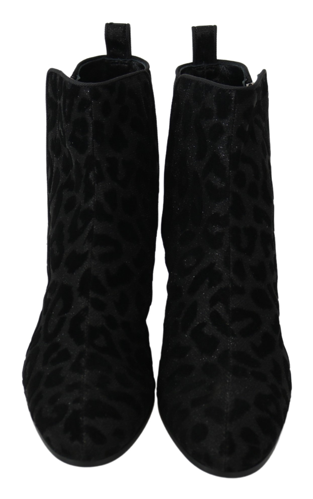 Schwarzer Leopard Kurze Stiefel Schuhe mit Reißverschluss