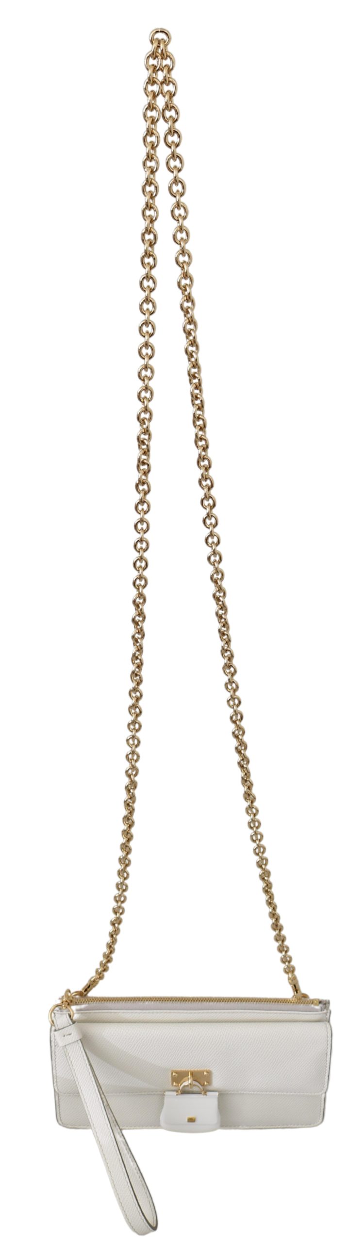 Weißes Vorhängeschloss Telefon Geldbörse Frauen Sizilien Ledertasche