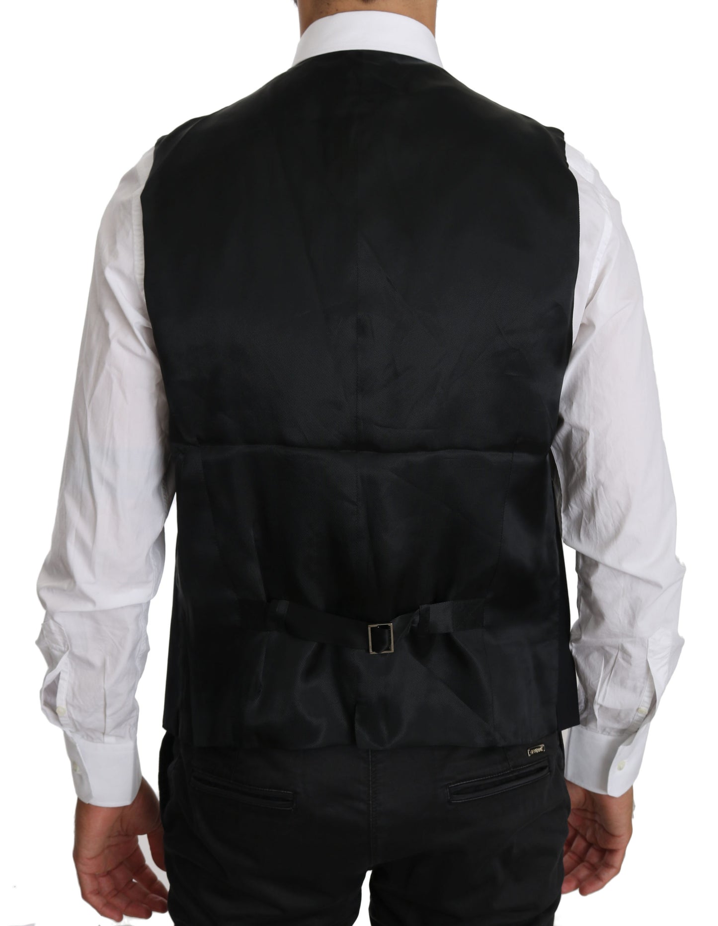 Schwarze Weste Formales Gilet Baumwollweste