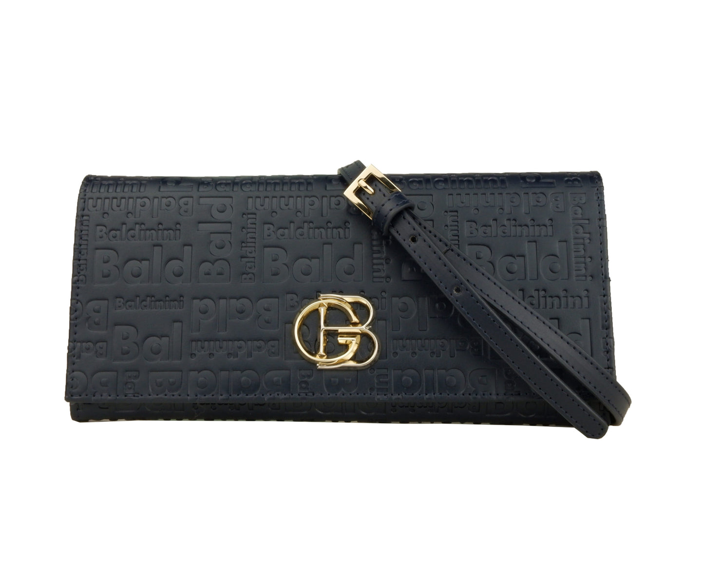 Dunkelblaue Kalbsleder Monogramm Crossbody Tasche