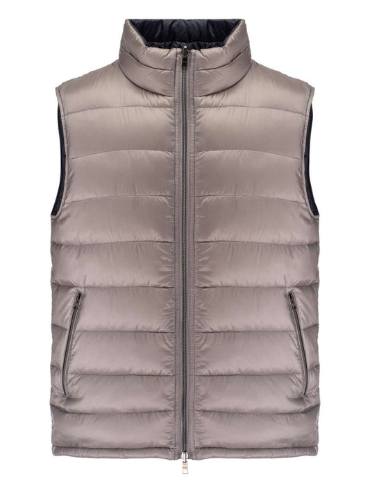 Dunkelgraue Weste aus feinen Gänsedaunen