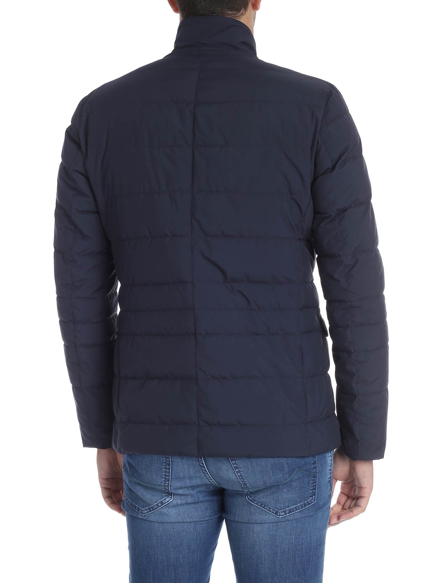Blaue Polyester-Daunenjacke