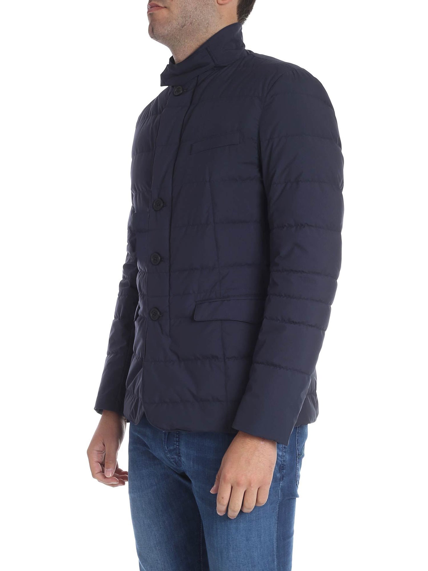 Blaue Polyester-Daunenjacke