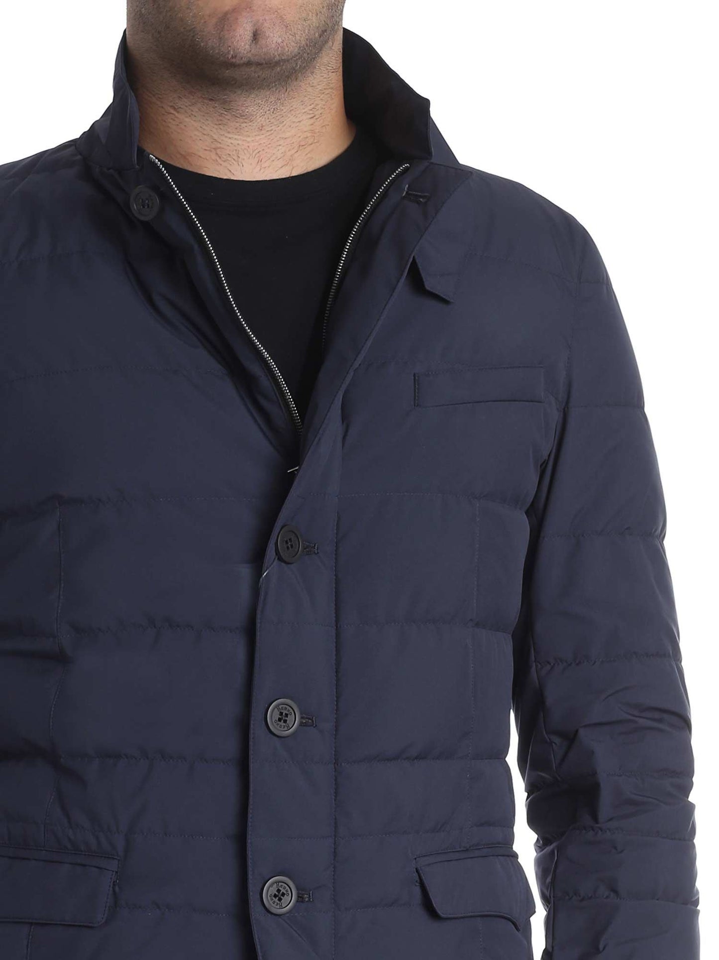 Blaue Polyester-Daunenjacke