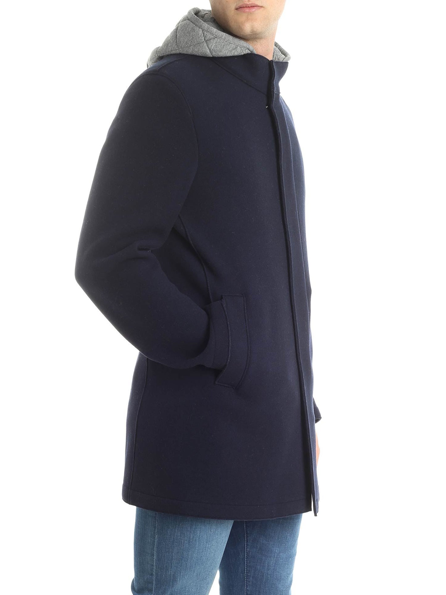 Blaue Wolljacke Mantel