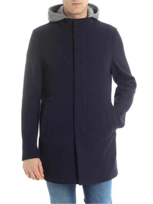 Blaue Wolljacke Mantel