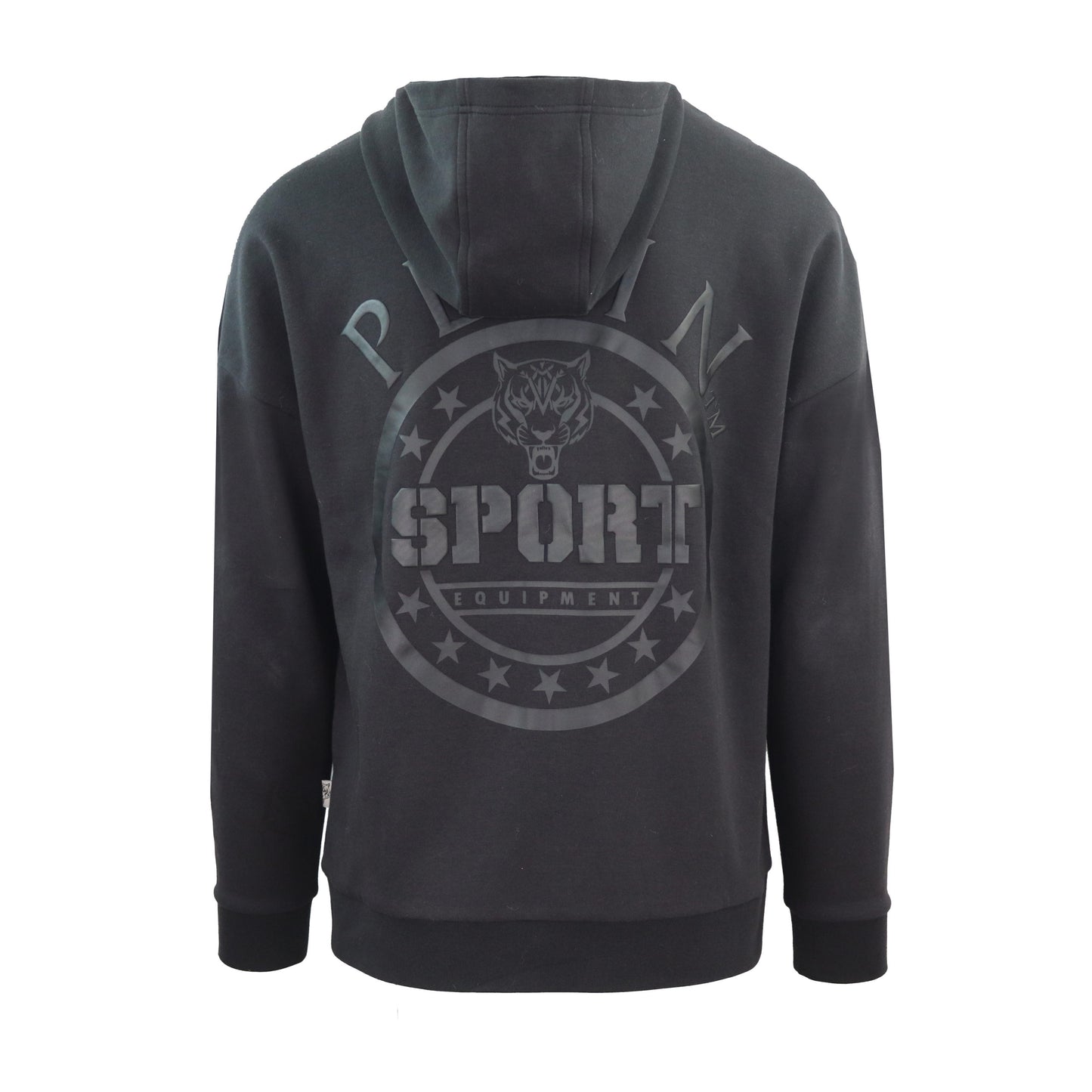 Schwarzes Sweatshirt aus Baumwolle mit Kapuze und Reißverschluss