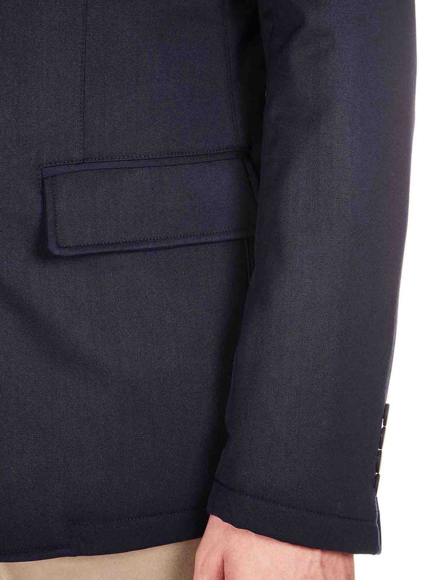 Blauer Wollmantel mit leichtem Stretch