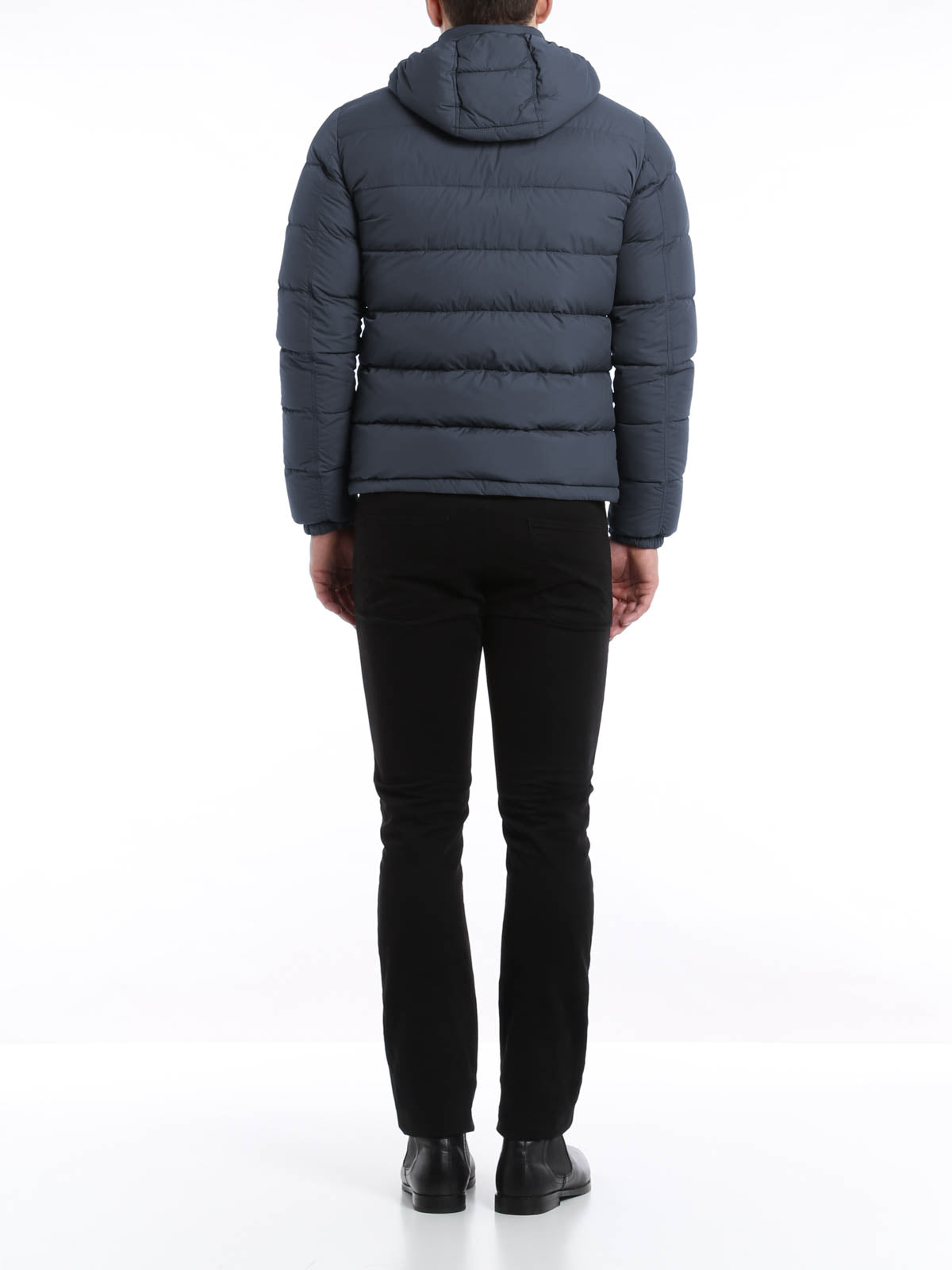 Blaue, wattierte Ultraleicht-Jacke aus Polyamid