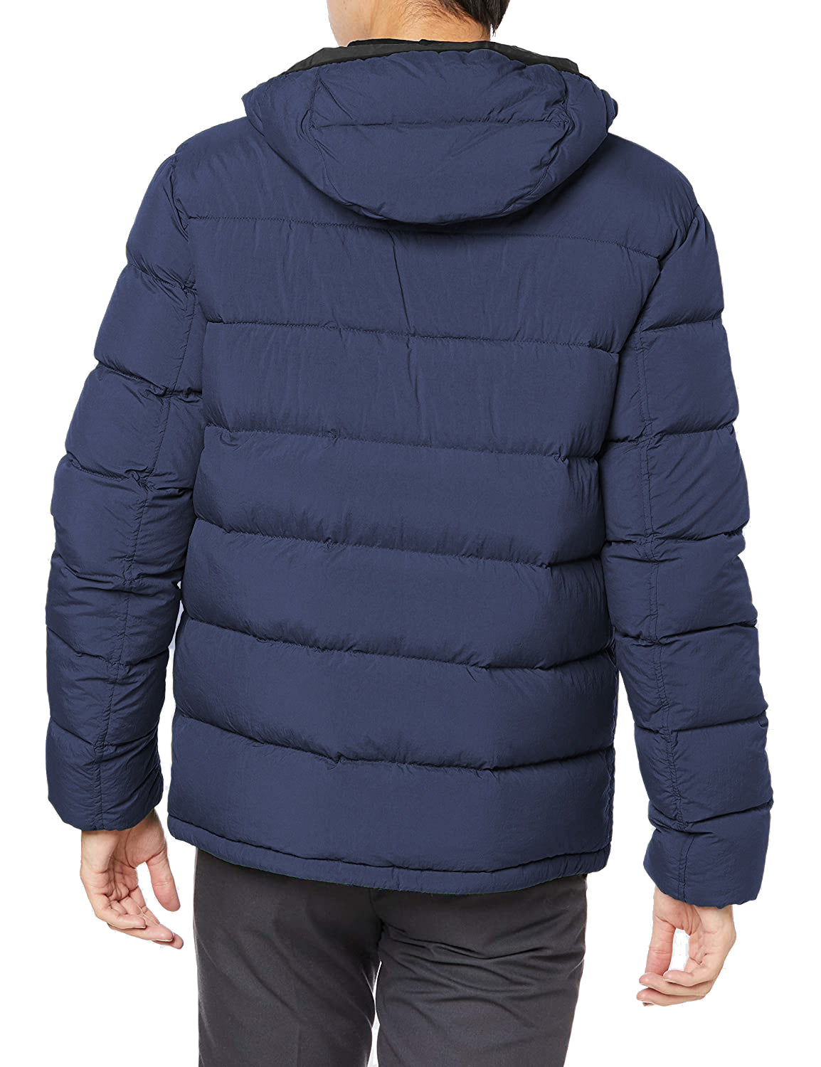 Blaue Polyamid-Daunen-Wendejacke